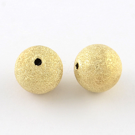 Brass Textured Beads X-KK-R012-6mm-G-1
