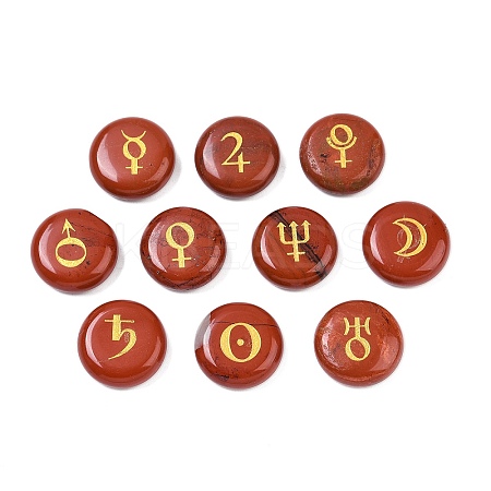 10Pcs 10 Styles Natural Red Jasper Cabochons G-G193-03F-1
