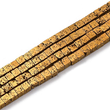 Electroplated Natural Lava Rock Beads Strands G-A256-B01-02B-1