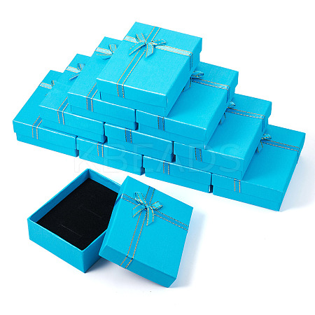 Rectangle Paper Jewelry Set Storage Boxes with Bowknot CON-TAC0014-04A-1