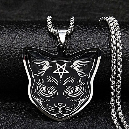 Non-Tarnish 201 Stainless Steel Pendant Necklaces NJEW-K253-06P-1