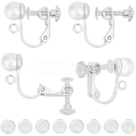20Pcs Brass Clip-on Earring Findings KK-BBC0013-04-1