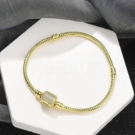 Brass Micro Pave Clear Cubic Zirconia Link Bracelets BJEW-S158-15G-1