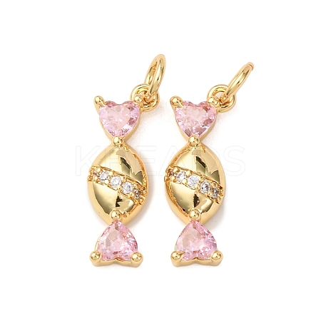 Brass Micro Pave Cubic Zirconia Pendants LS-KK-D019-23G-1