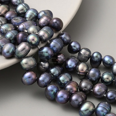 Dyed Natural Cultured Freshwater Pearl Beads Strands PEAR-A006-29A-1