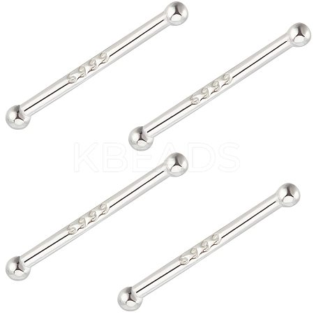 15Pair Tiny Barbell 999 Fine Silver Stud Earrings for Girl Women EJEW-BBC0001-60-1