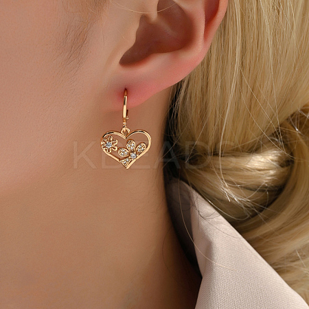 Fashionable Fringed Heart Tassel Brass Hoop Earrings IJ9645-1