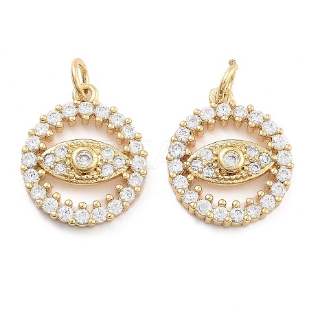 Brass Pave Cubic Zirconia Pendants KK-U009-10C-G-1