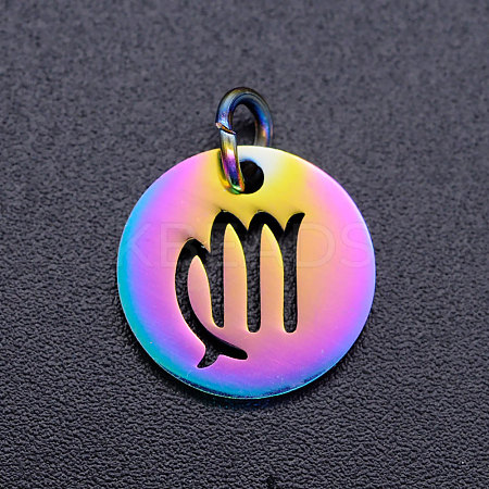 Rainbow Color Ion Plating(IP) 201 Stainless Steel Charms STAS-Q201-JN166-6-1