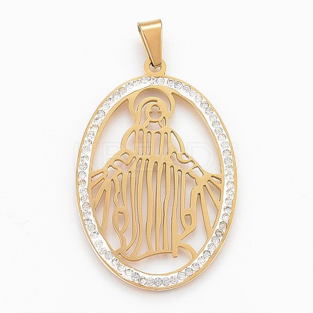 304 Stainless Steel Big Pendants STAS-F165-48G-1