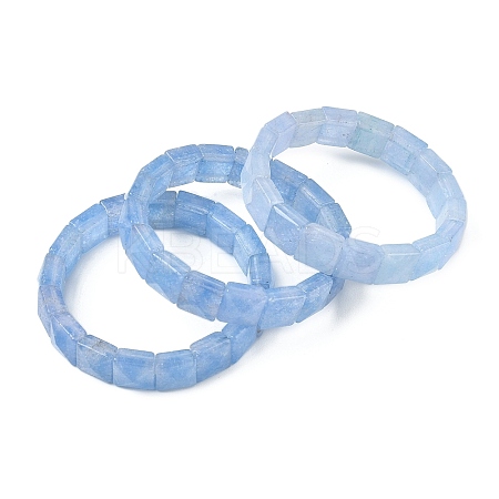 Dyed Natural Quartz Crystal Beads Stretch Bracelets for Women Men BJEW-C097-06-16-1