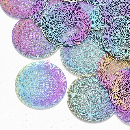 Ion Plating(IP) 201 Stainless Steel Filigree Pendants STAS-S108-65-1