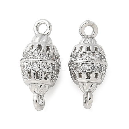 Brass Micro Pave Cubic Zirconia Connector Charms KK-U056-25P-1