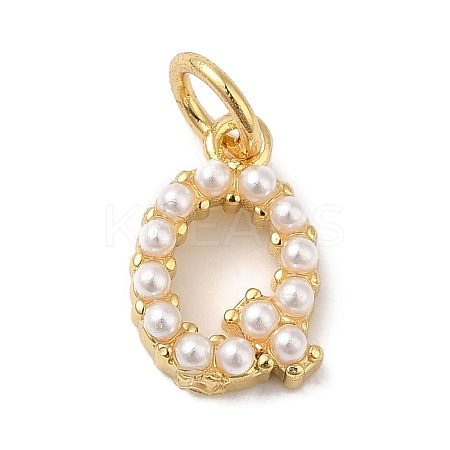 Rack Plating Brass with ABS Plastic Imitation Pearl Charms KK-B092-30Q-G-1