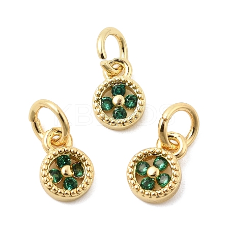 Brass Micro Pave Cubic Zirconia Pendants KK-Z147-01G-02-1
