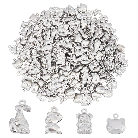 200Pcs 4 Style 316 Surgical Stainless Steel Pendants STAS-DC0003-49-1