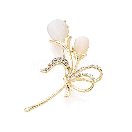 Flower Alloy Brooch JEWB-C037-33B-G-1