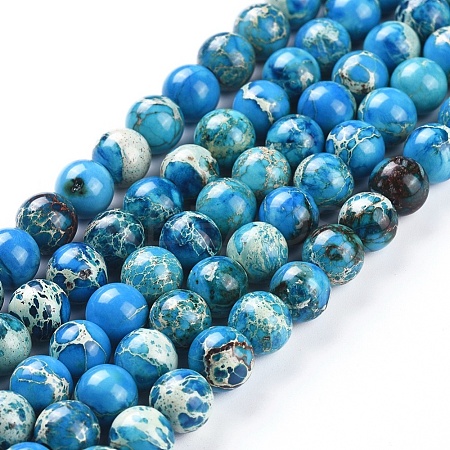 Natural Imperial Jasper Beads Strands G-G814-07-8mm-01-1
