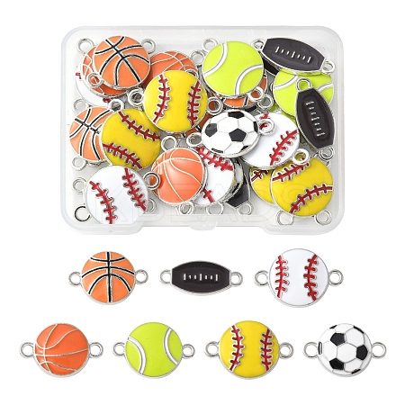 28Pcs 7 Styles Alloy Enamel Connector Charms ENAM-FS0002-69-1