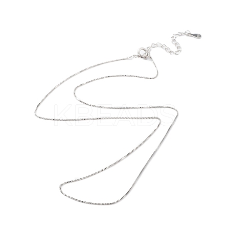Anti-Tarnish Rhodium Plated 925 Sterling Silver Chain Necklace NJEW-A011-03A-P-1