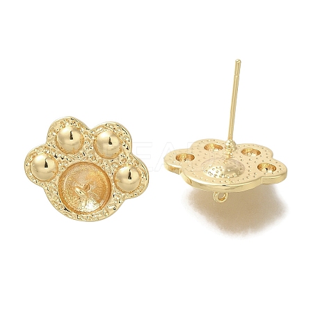 Brass Stud Earring Findings KK-K388-09G-1