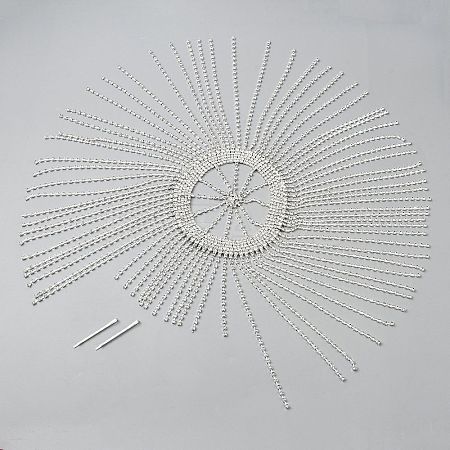 Long Tassel Iron Rhinestone Headpiece Cap for Women and Girls AJEW-WH0515-75S-1