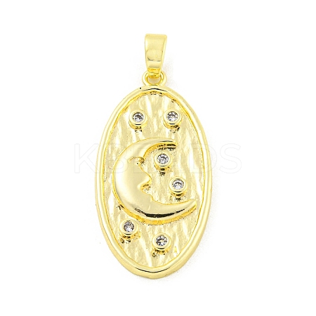 Brass Micro Pave Clear Cubic Zirconia Pendants KK-P263-04B-G-1