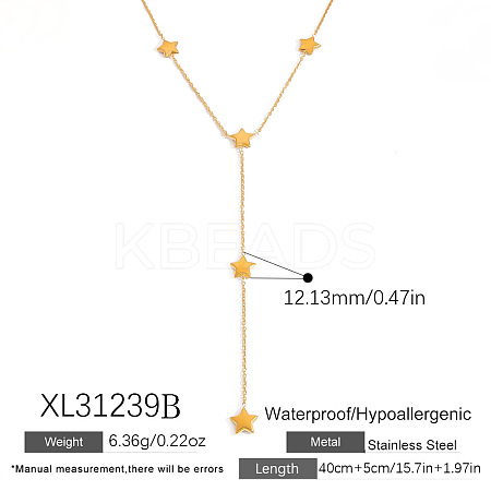 316L Surgical Stainless Steel Y Tassel Necklaces for Women FS-WGE9B28-19-1