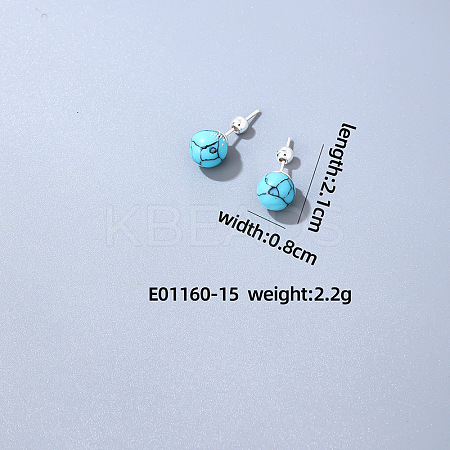 Handmade Fashion Gemstone Stainless Steel Bead Earrings Accessories for Autumn/Winter VH6205-12-1