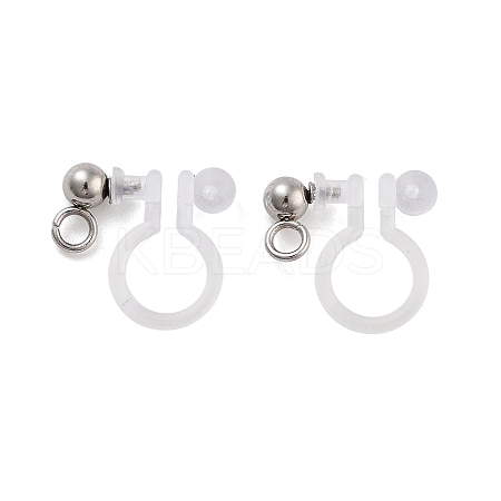 Non-Tarnish 202 Stainless Steel Clip-on Earrings Findings STAS-B072-17P-1