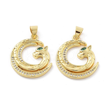 Brass Micro Pave Cubic Zirconia Pendants KK-Z098-01G-02-1