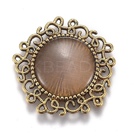 Hollow Retro Plastic Imitation Cat Eye Cabochons LS-KK-Z004-01E-AG-1