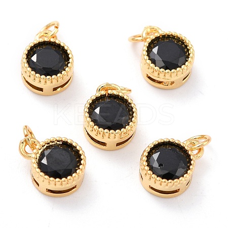 Real 18K Gold Plated Brass Inlaid Cubic Zirconia Charms LS-ZIRC-L100-081G-04-1