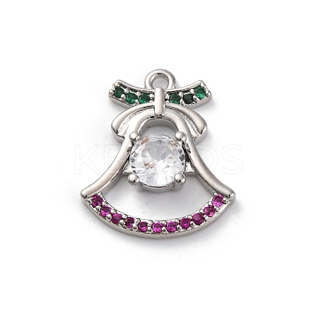 Rack Plating Brass with Cubic Zirconia Pendants KK-Q010-05P-1