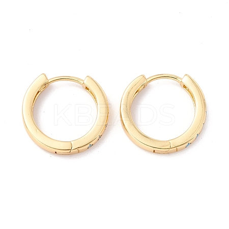 Real 18K Gold Plated Cubic Zirconia Huggie Hoop Earrings for Girl Women EJEW-I260-01G-NR-1
