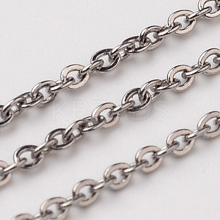 Non-Tarnish 3.28 Feet 304 Stainless Steel Rolo Chains X-CHS-L015-30-1