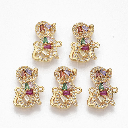 Brass Micro Pave Cubic Zirconia Links Connectors ZIRC-T012-81G-1