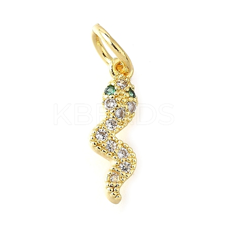 Brass Micro Pave Cubic Zirconia Pendants KK-V007-007G-04-1