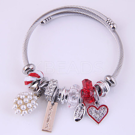 Adjustable Stainless Steel European Bangles FS-WG81C2D-01-1