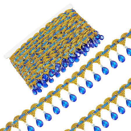 Polyester Tassel Lace Ribbon OCOR-WH0079-75H-1