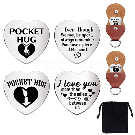 Heart Double-Sided Engraved Stainless Steel Commemorative Decision Maker Coin Set AJEW-GL0002-02E-1