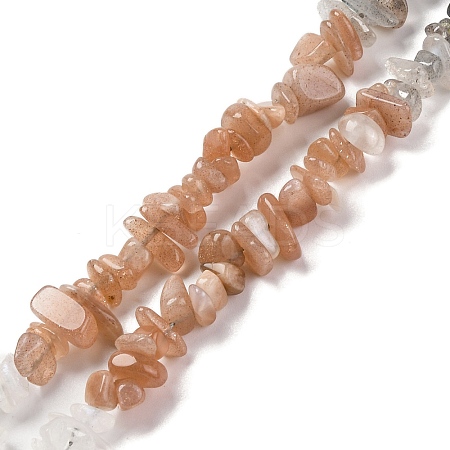 Natural Orange Moonstone & Labradorite & Rainbow Moonstone Beads Strands G-L610-A14-01-1