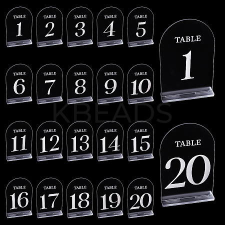 20Pcs 20 Styles Acrylic Table Plate Display Decoration AJEW-DR0002-37-1