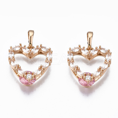 Brass Micro Cubic Zirconia Pendants KK-N235-026C-1