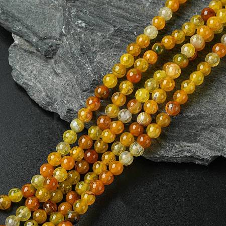 Dyed Natural Dragon Veins Agate Beads Strands X-G-C068-6mm-15-1