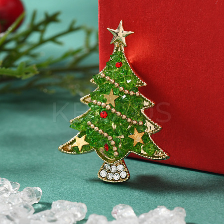 Christmas Alloy Rhinestone Lapel Pins for Backpack Clothes JEWB-C052-01A-KCG-1