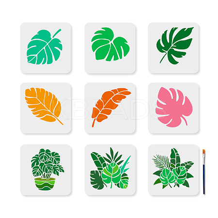 9Pcs 9 Styles Mandala PET Hollow Out Drawing Painting Stencils DIY-WH0411-533-1