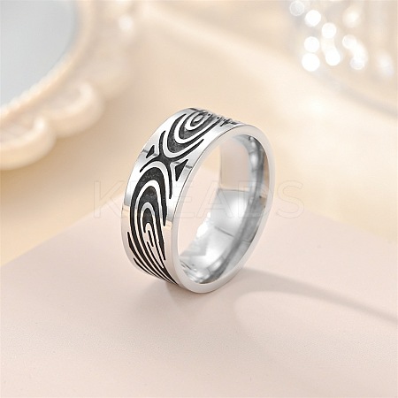 Retro 201 Stainless Steel Enamel Finger Rings for Men FS-WG366A7-11-1