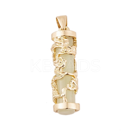Synthetic Luminous Stone Column Pendants FIND-C058-01G-06-1