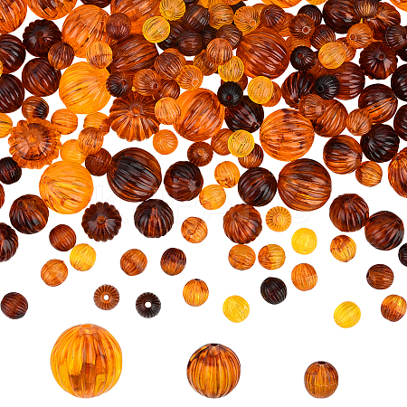   150g 3 Colors Acrylic Corrugated Beads OACR-PH0001-72-1